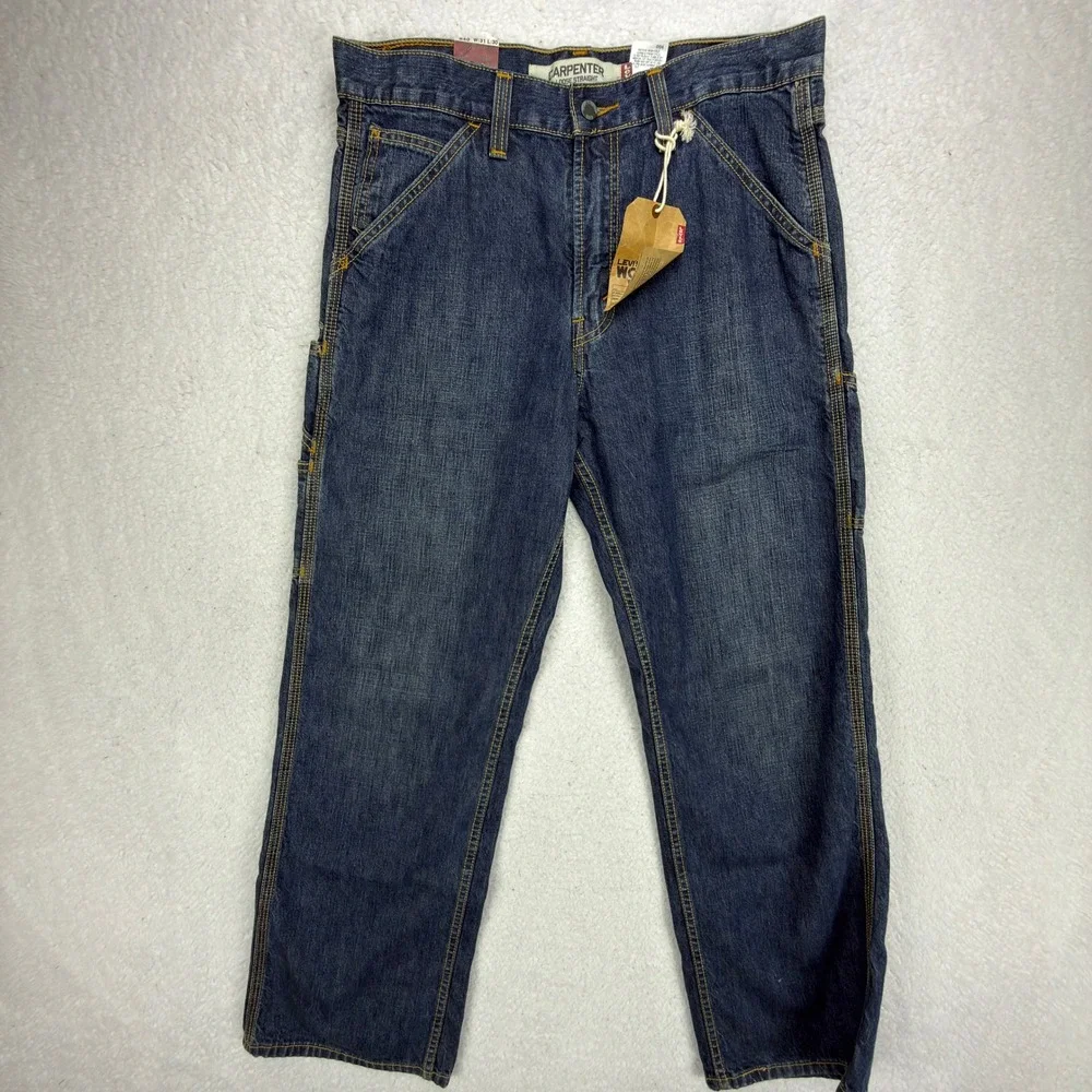 Levis 640 Carpenter Loose Straight Jeans Mens 31x30 Blue Denim Workwear NWT